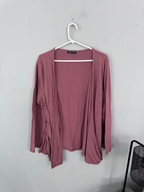 Shop Basic USA Dusty Pink Open Front Cardigan Women's Plus Size 2X Drape Pocket